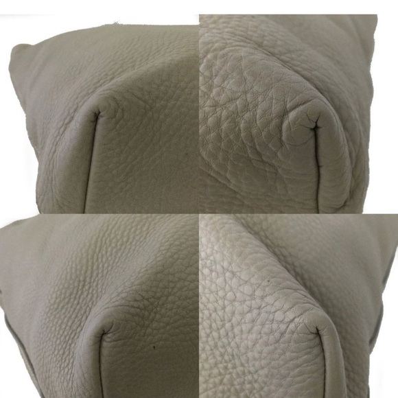 Prada Shoulder Bag Logo Plate Beige Leather 2way - Picture 6 of 7